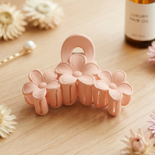 Large flower design plastic hair claw clip for women