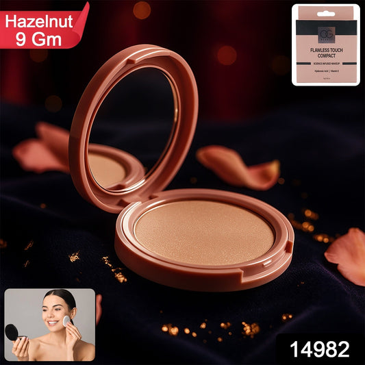 Hazelnut Compact Powder with Hyaluronic Acid and Vitamin E ingredients