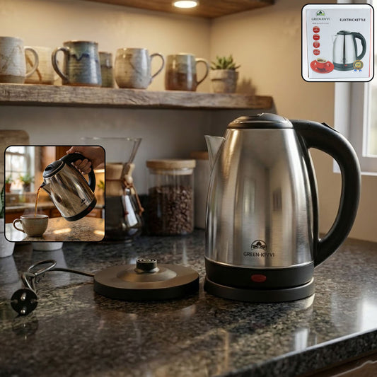 Electric stainless steel kettle with 1800ml capacity and fast boil technology
