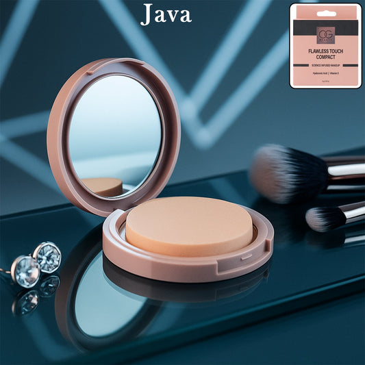 OG Beauty Java Compact Powder in Brew shade with soft sponge applicator