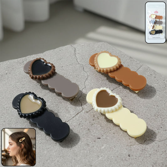 Set of cute heart shape hair clips for lightweight styling