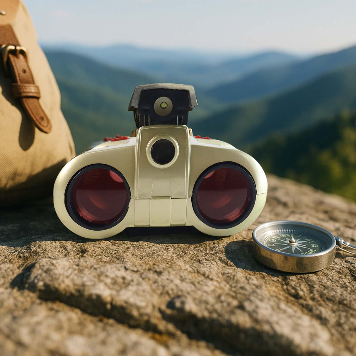 Kids Night Scope Toy Binoculars flipping up the night scope hood