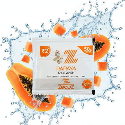 Papaya facial cleanser sachet ideal for skin wash on the go