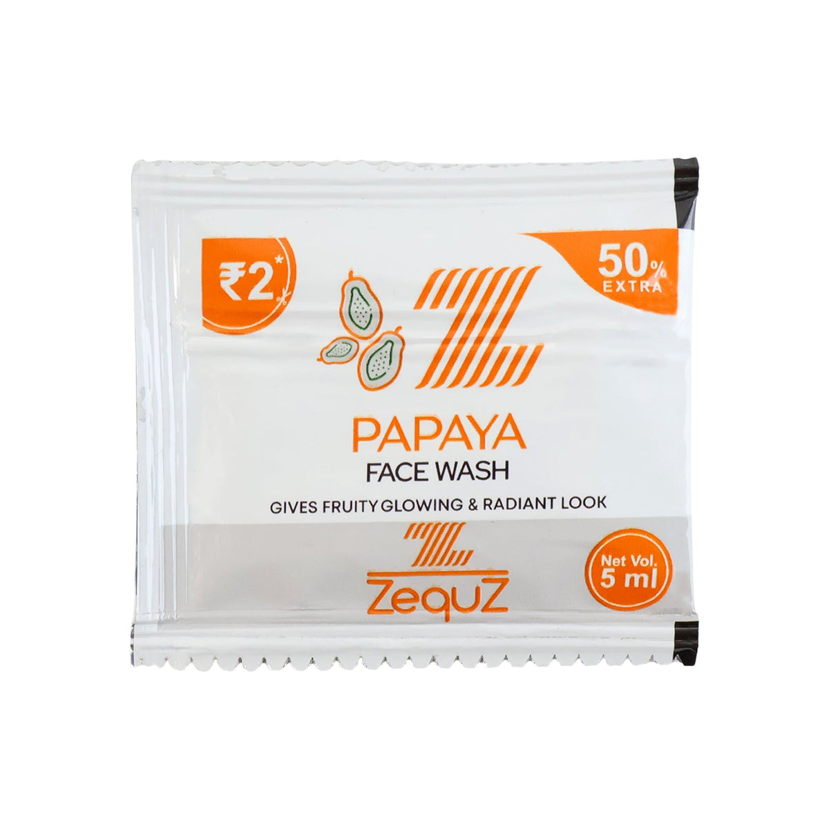 Pocket-friendly papaya face wash sachet for daily skin cleansing