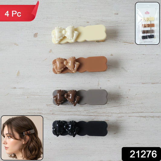 Close-up of a snap clip bow hair accessory from set