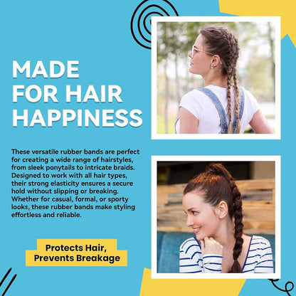 Small rubber bands designed for secure hair styling and braids