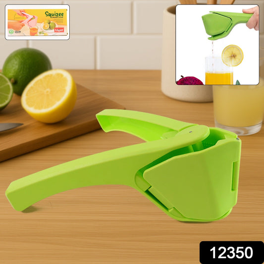 Handheld plastic citrus fruit juicer with ergonomic grip design