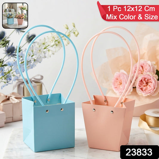 Flower packaging bag pack with handle and assorted colors