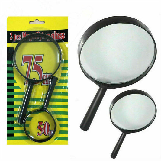 Worko dual-sided magnifying glass set with 75mm and 50mm real glass lenses.