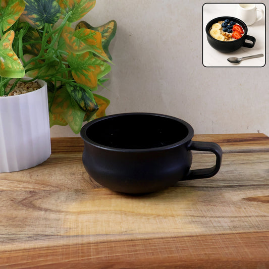 Large capacity deep handle bowl filled with cereal