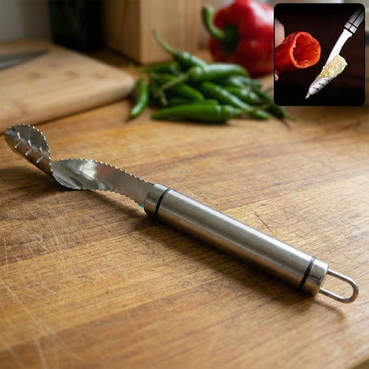 Stainless steel fruit corer slicer tool for kitchen use