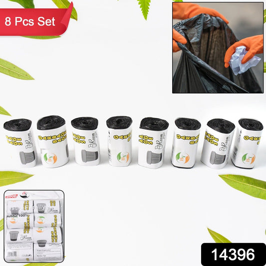 Biodegradable eco-friendly garbage bags in a bundle