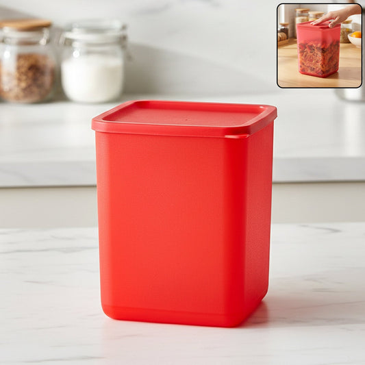 Matt finish storage container with secure lid for kitchen storage